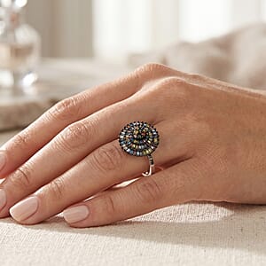 D'Joy Multi Diamond 0.50 ctw Ring in Rhodium Over Sterling Silver (Size 8.0)