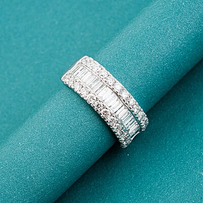 Lab Grown Diamond SI1 2.17 ctw Ring in Sterling Silver (Size 6.0)