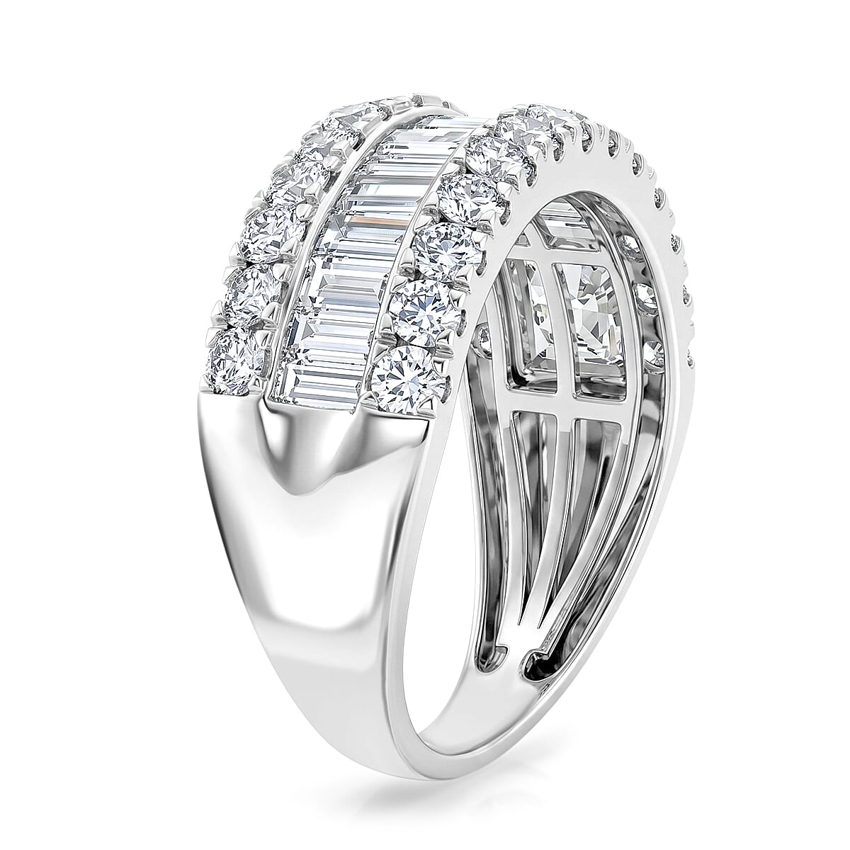 Lab Grown Diamond SI1 2.17 ctw Ring in Sterling Silver (Size 6.0)