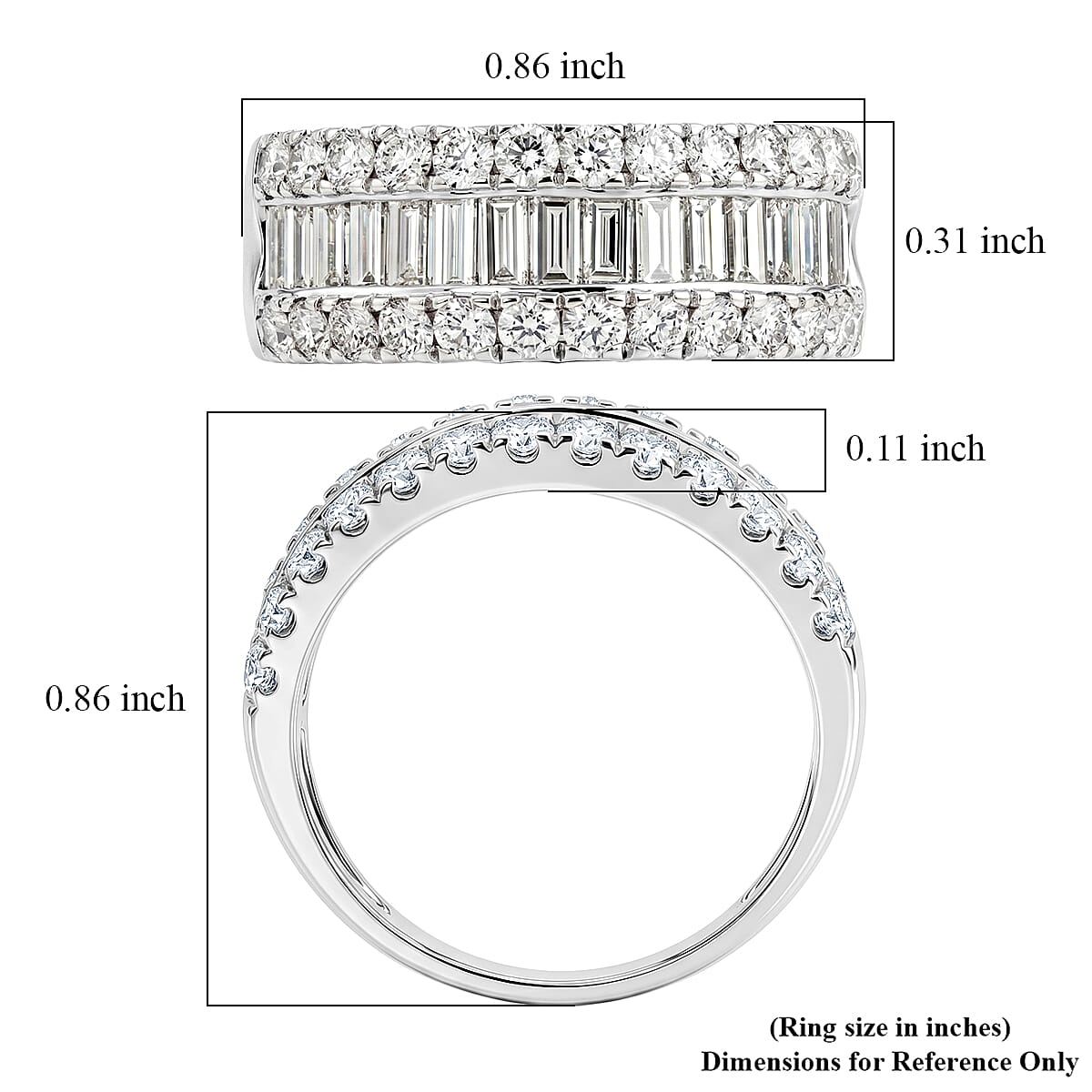 Lab Grown Diamond SI1 2.17 ctw Ring in Sterling Silver (Size 6.0)