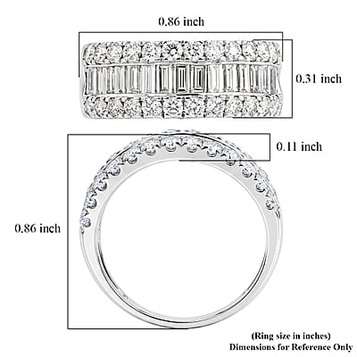 Lab Grown Diamond SI1 2.17 ctw Ring in Sterling Silver (Size 6.0)