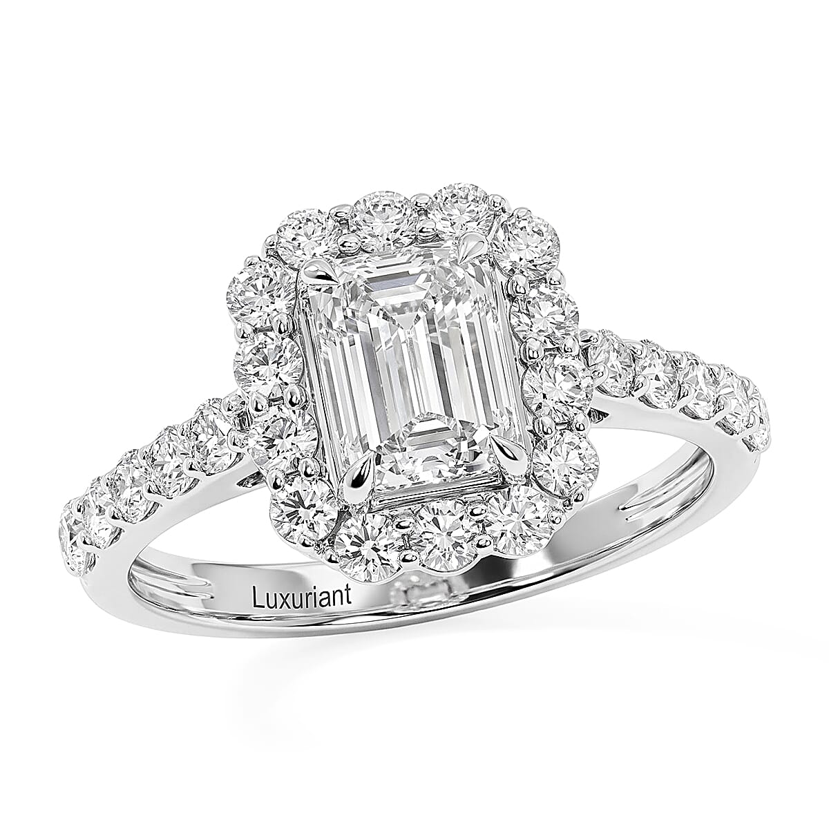 Lab Grown Diamond SI1 1.90 ctw Ring in Sterling Silver (Size 10.0)
