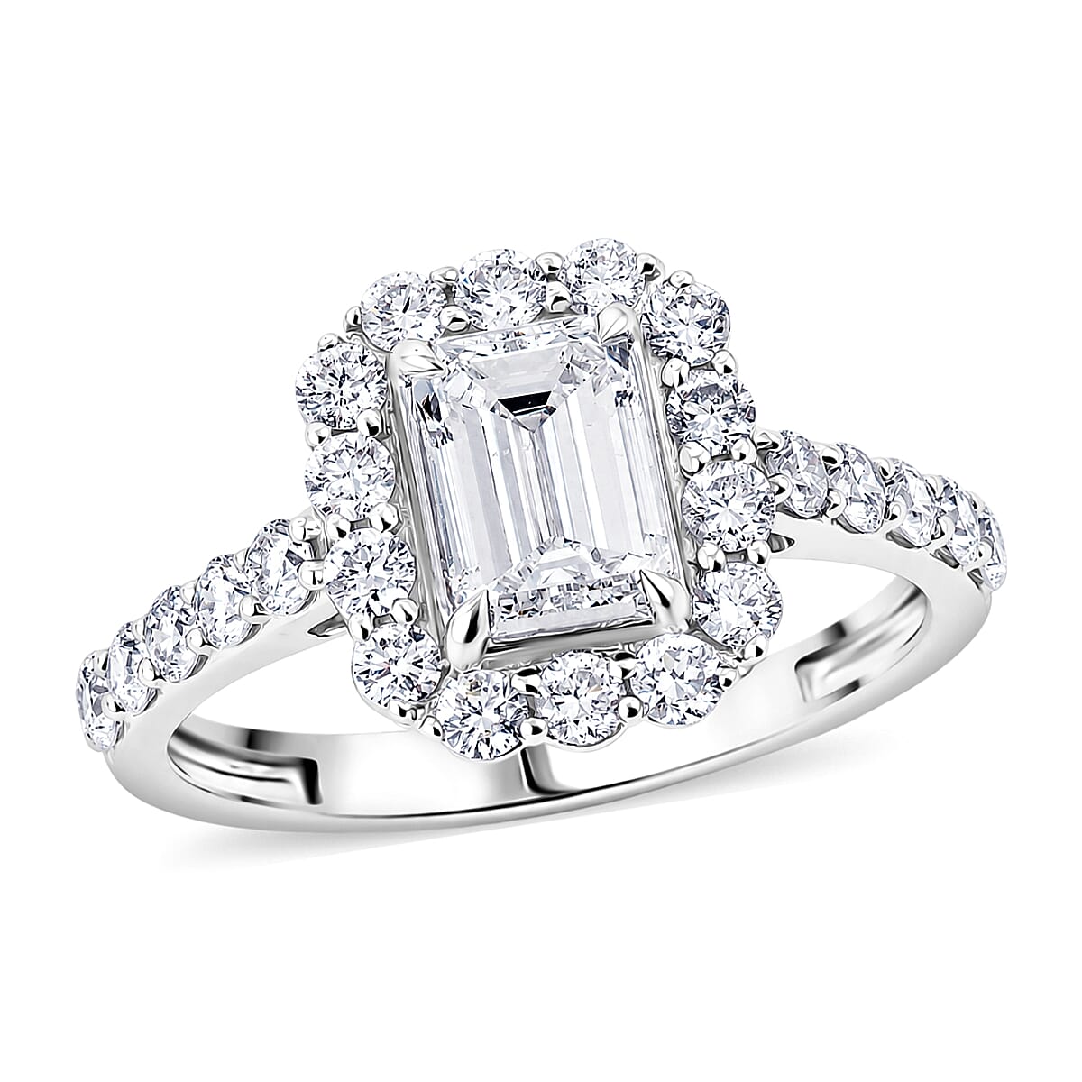 Lab Grown Diamond SI1 1.90 ctw Ring in Sterling Silver (Size 6.0)