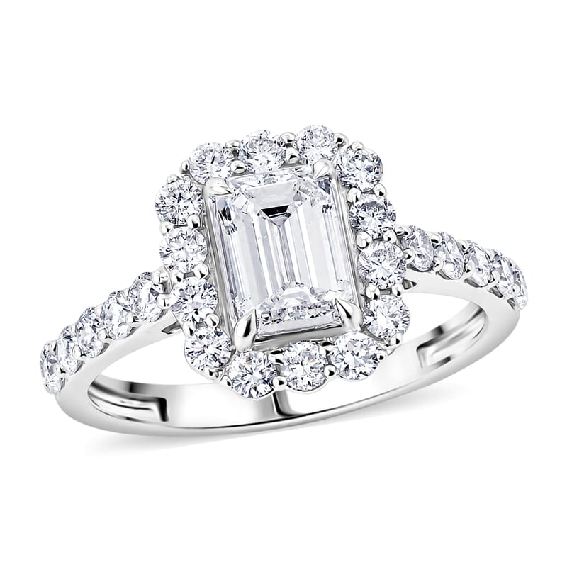 Lab Grown Diamond SI1 1.90 ctw Ring in Sterling Silver (Size 6.0)