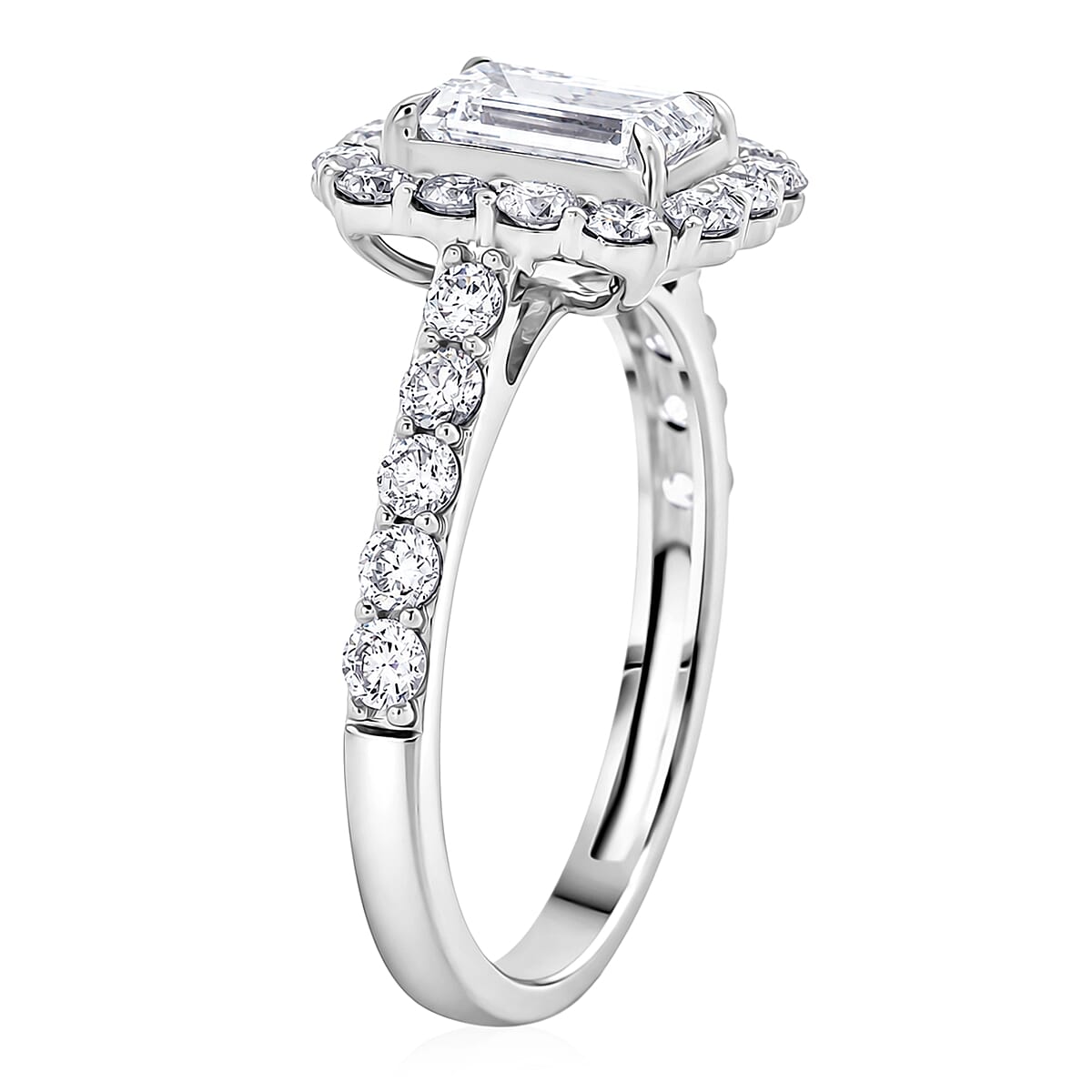 Lab Grown Diamond SI1 1.90 ctw Ring in Sterling Silver (Size 6.0)