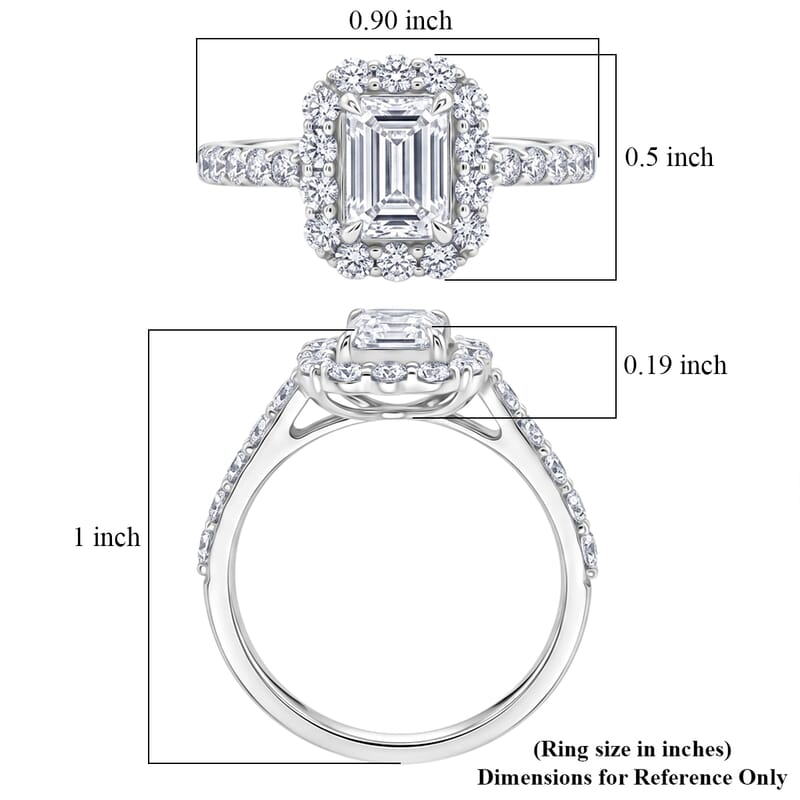 Lab Grown Diamond SI1 1.90 ctw Ring in Sterling Silver (Size 6.0)