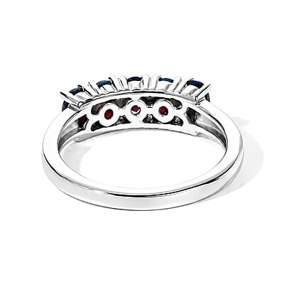 D'Joy Sable Ethiopian Opal (D) 0.75 ctw Ring in Rhodium Over Sterling Silver (Size 7.0)