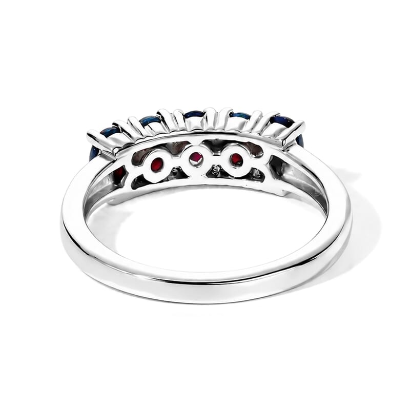 D'Joy Sable Ethiopian Opal (D) 0.75 ctw Ring in Rhodium Over Sterling Silver (Size 7.0)