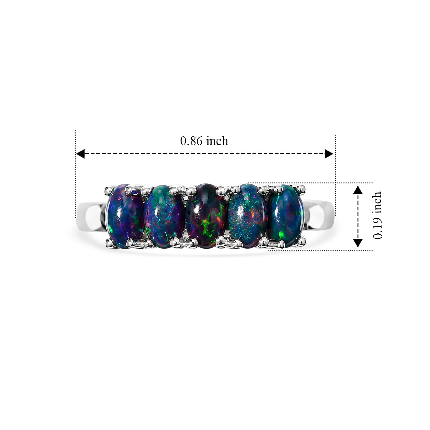 D'Joy Sable Ethiopian Opal (D) 0.75 ctw Ring in Rhodium Over Sterling Silver (Size 7.0)