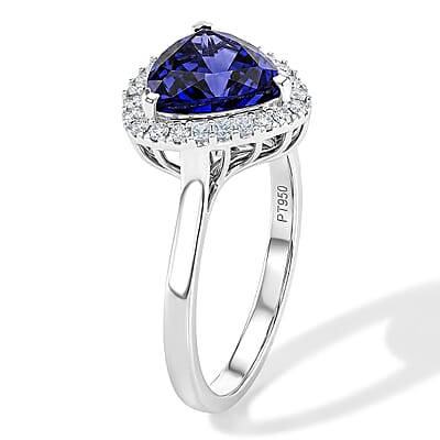 Certified & Appraised Rhapsody AAAA Tanzanite and Diamond E-F VS 4.00 ctw Ring in 950 Platinum (Size  6.0)