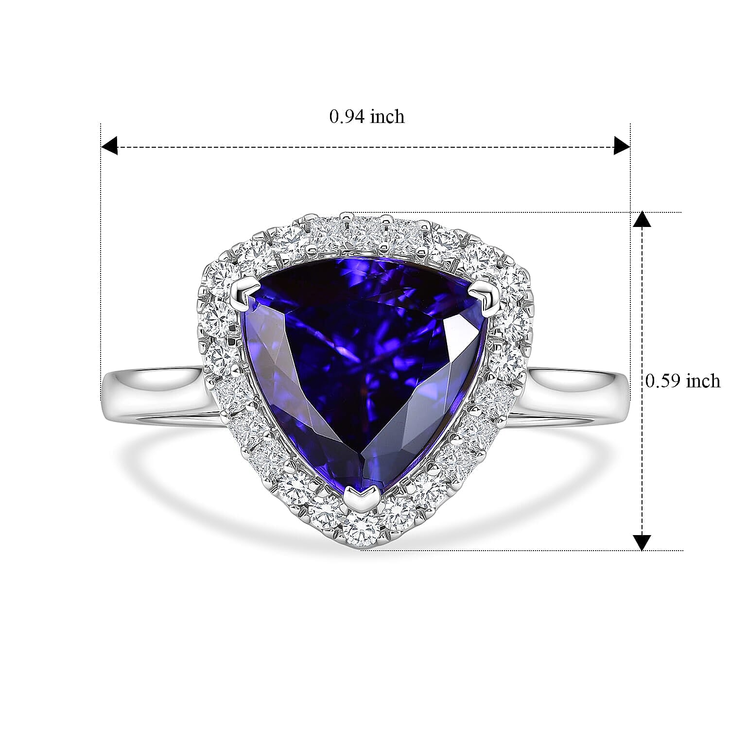 Certified & Appraised Rhapsody AAAA Tanzanite and Diamond E-F VS 4.00 ctw Ring in 950 Platinum (Size  6.0)