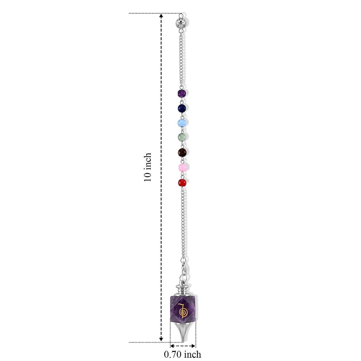 Amethyst Pendulum in Silvertone 90.00 ctw image number 3