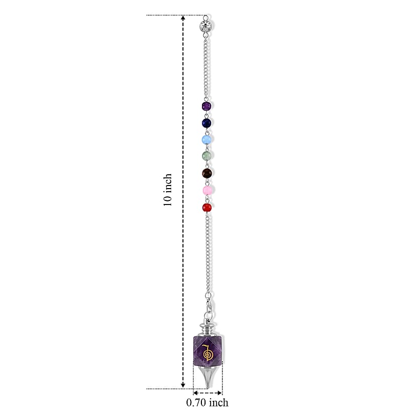 Amethyst 90.00 ctw Pendulum in Silvertone