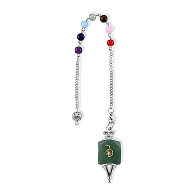 Green Aventurine 90.00 ctw Pendulum in Silvertone