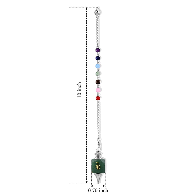 Green Aventurine 90.00 ctw Pendulum in Silvertone