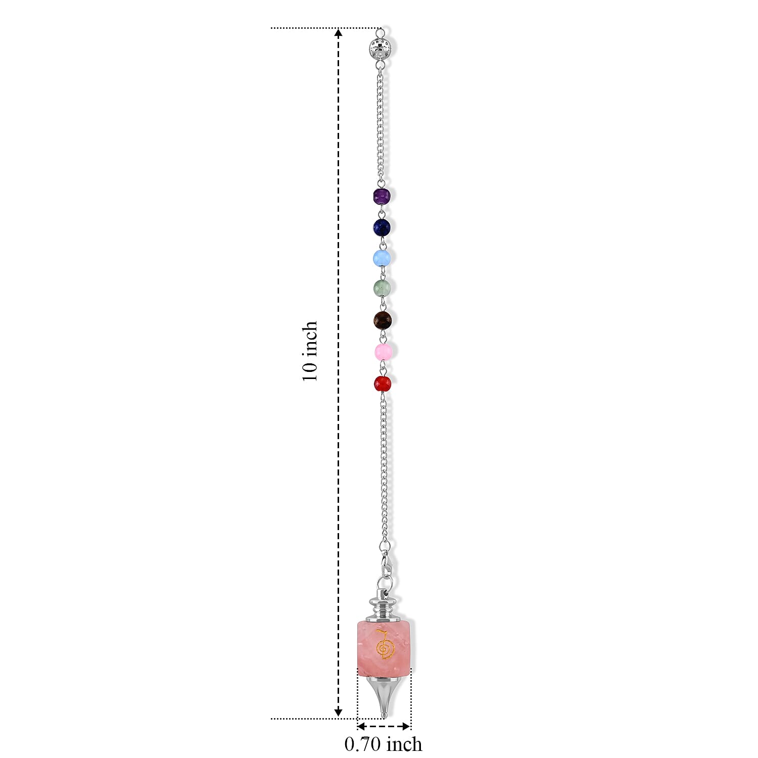 Rose Quartz 90.00 ctw Pendulum in Silvertone