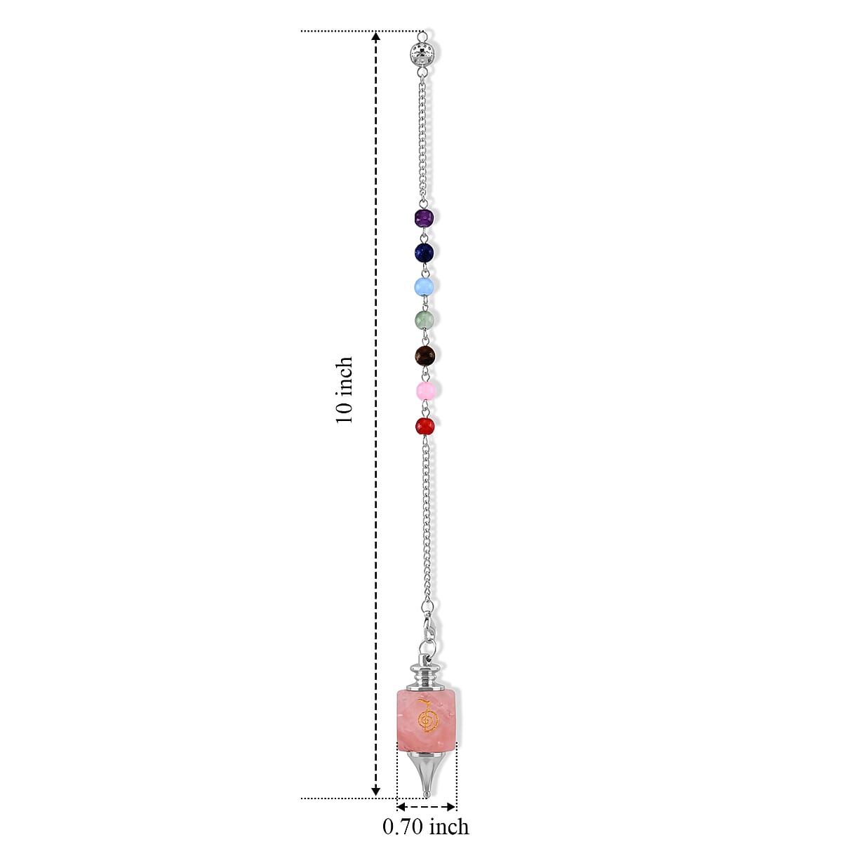 Rose Quartz 90.00 ctw Pendulum in Silvertone image number 3