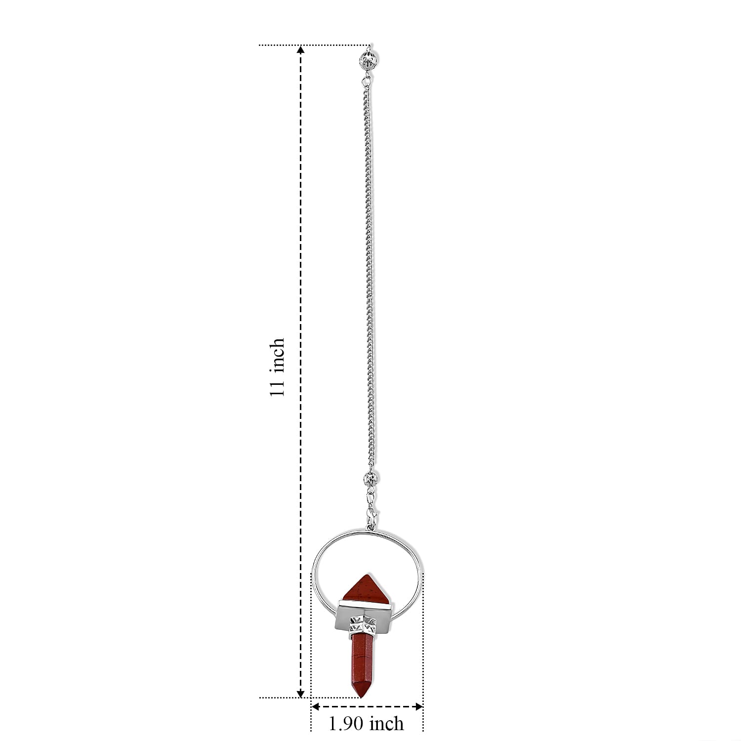 Red Jasper 75.00 ctw Pendulum in Silvertone