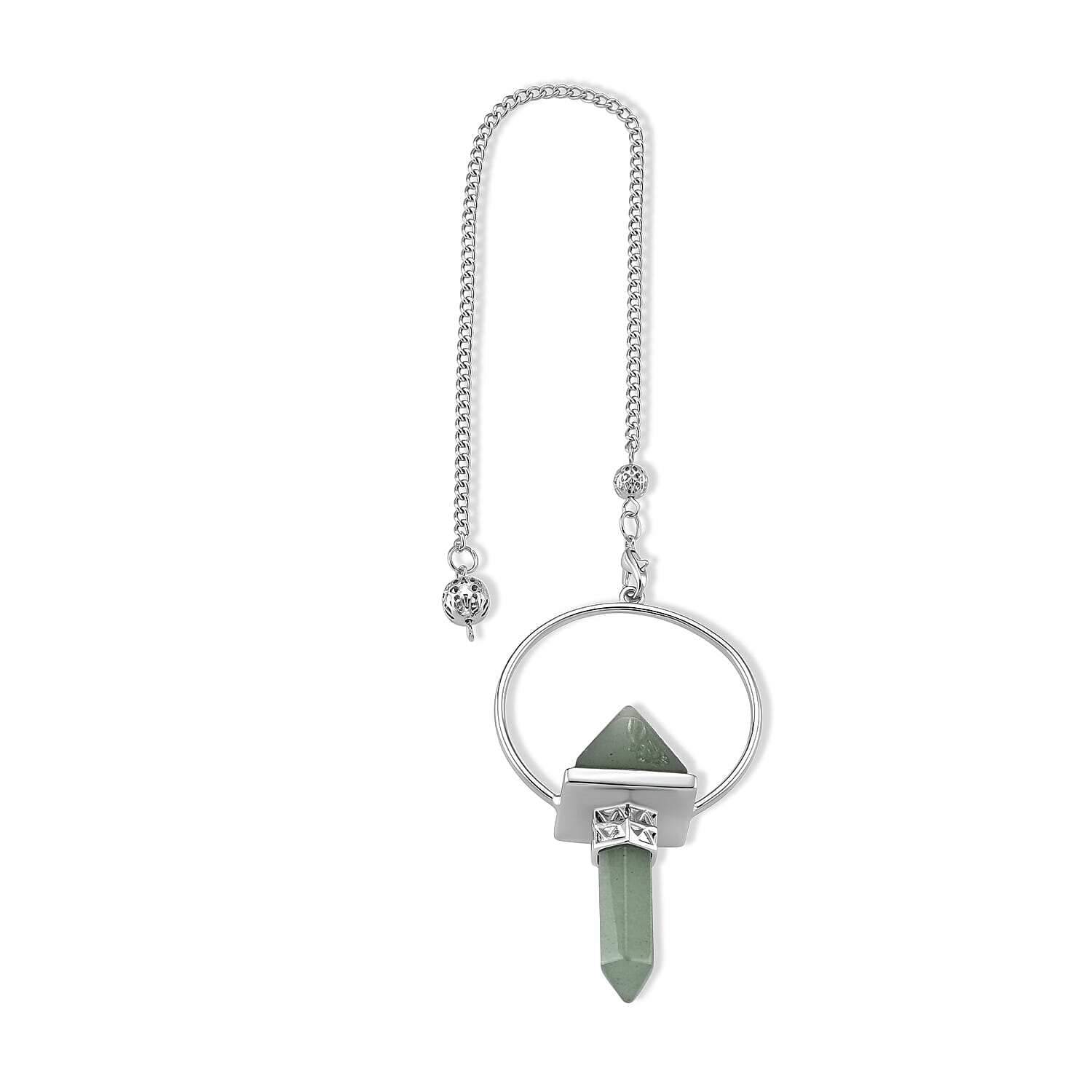 Green Aventurine 75.00 ctw Pendulum in Silvertone