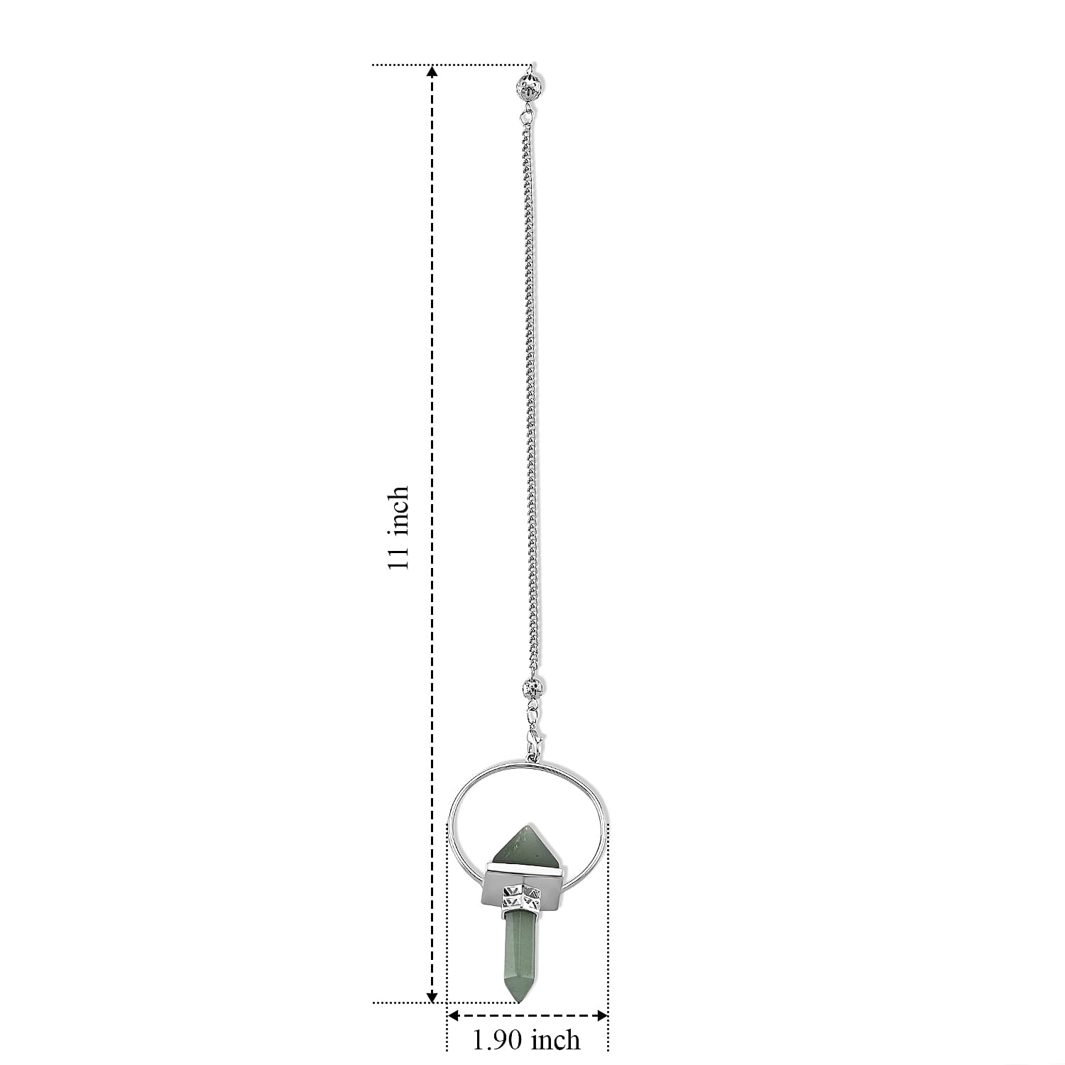 Green Aventurine 75.00 ctw Pendulum in Silvertone