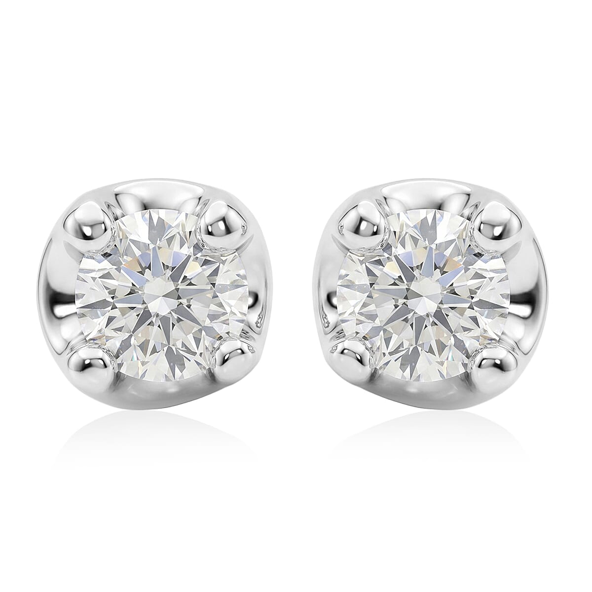 Luxuriant Lab Grown Diamond G-H SI 0.20 ctw Stud Earrings in Rhodium Over Sterling Silver