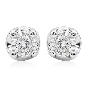 Luxuriant Lab Grown Diamond G-H SI 0.20 ctw Stud Earrings in Rhodium Over Sterling Silver