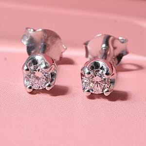Luxuriant Lab Grown Diamond G-H SI 0.20 ctw Stud Earrings in Rhodium Over Sterling Silver