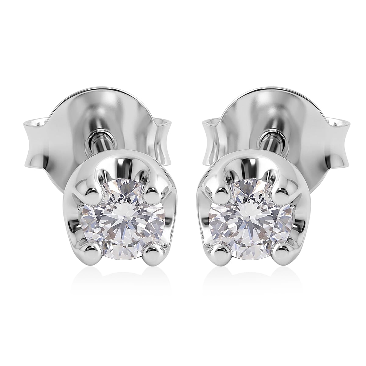 Luxuriant Lab Grown Diamond G-H SI 0.20 ctw Stud Earrings in Rhodium Over Sterling Silver