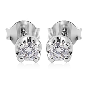 Luxuriant Lab Grown Diamond G-H SI 0.20 ctw Stud Earrings in Rhodium Over Sterling Silver