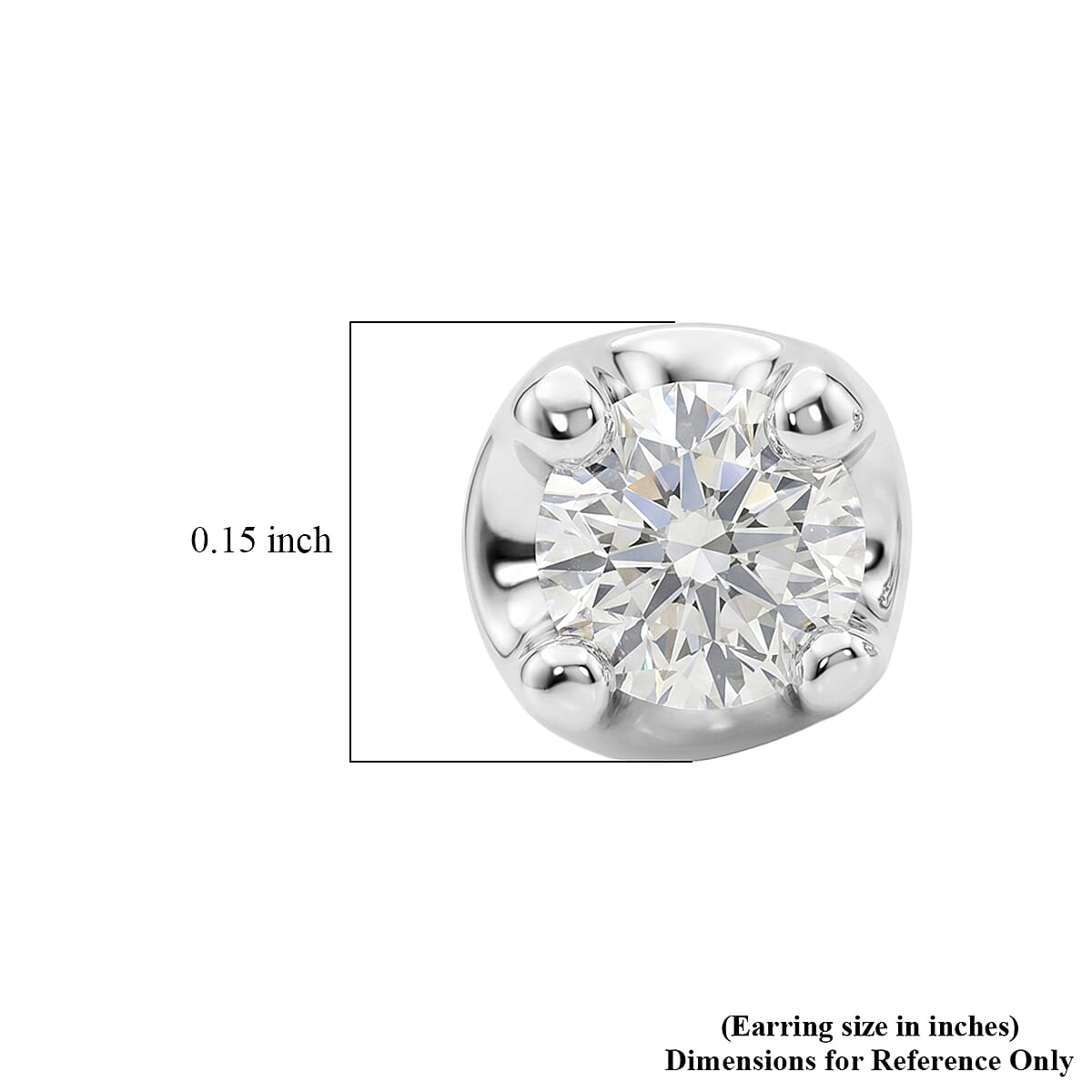 Luxuriant Lab Grown Diamond G-H SI 0.20 ctw Stud Earrings in Rhodium Over Sterling Silver