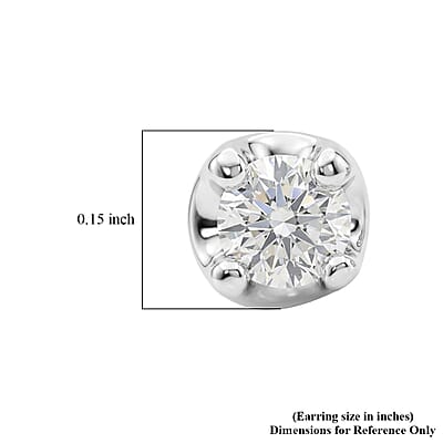 Luxuriant Lab Grown Diamond G-H SI 0.20 ctw Stud Earrings in Rhodium Over Sterling Silver