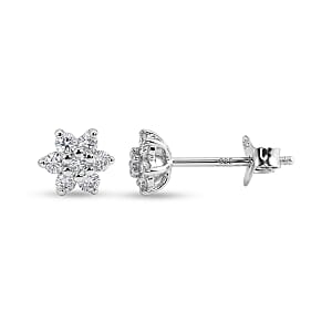 Luxuriant Lab Grown Diamond G-H SI 0.20 ctw Earrings in Rhodium Over Sterling Silver