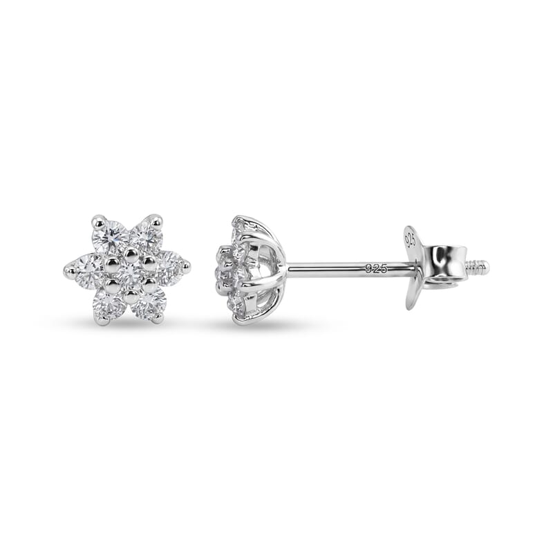 Luxuriant Lab Grown Diamond G-H SI 0.20 ctw Earrings in Rhodium Over Sterling Silver