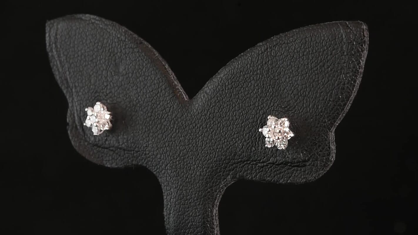 Luxuriant Lab Grown Diamond G-H SI 0.20 ctw Earrings in Rhodium Over Sterling Silver
