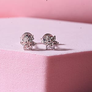 Luxuriant Lab Grown Diamond G-H SI 0.20 ctw Earrings in Rhodium Over Sterling Silver
