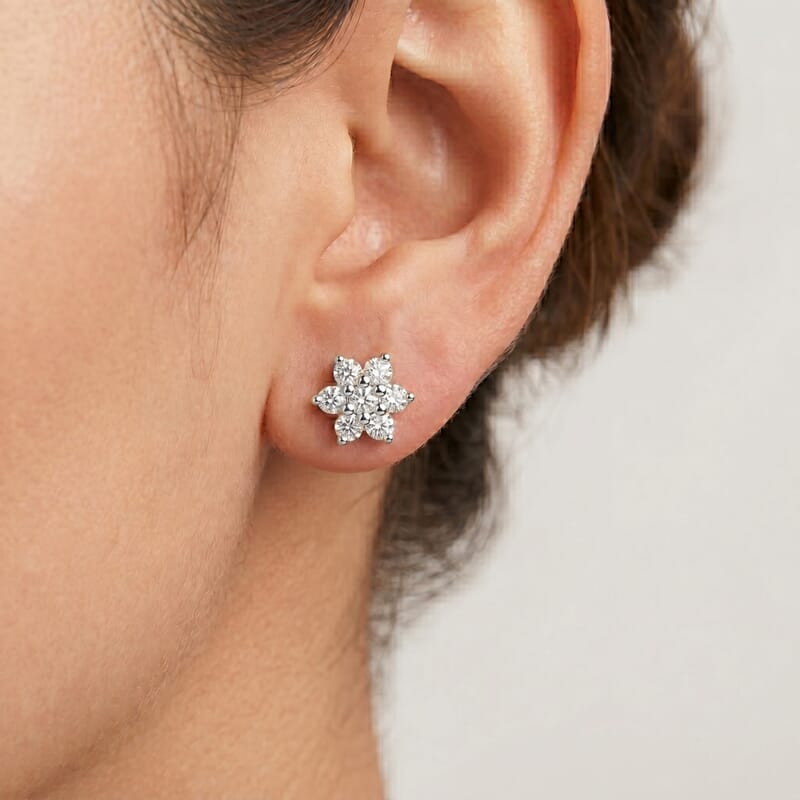 Luxuriant Lab Grown Diamond G-H SI 0.20 ctw Earrings in Rhodium Over Sterling Silver