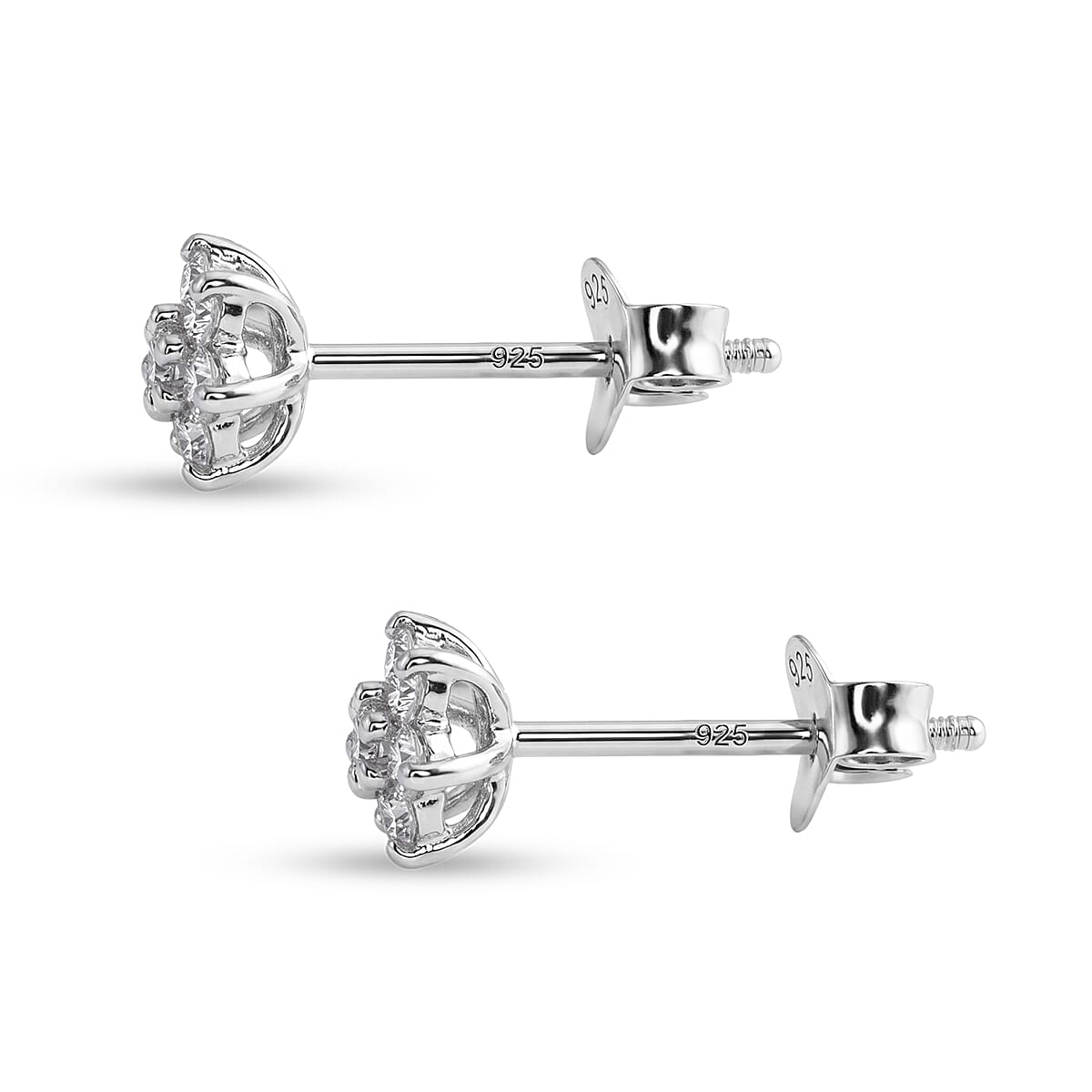 Luxuriant Lab Grown Diamond G-H SI 0.20 ctw Earrings in Rhodium Over Sterling Silver image number 3