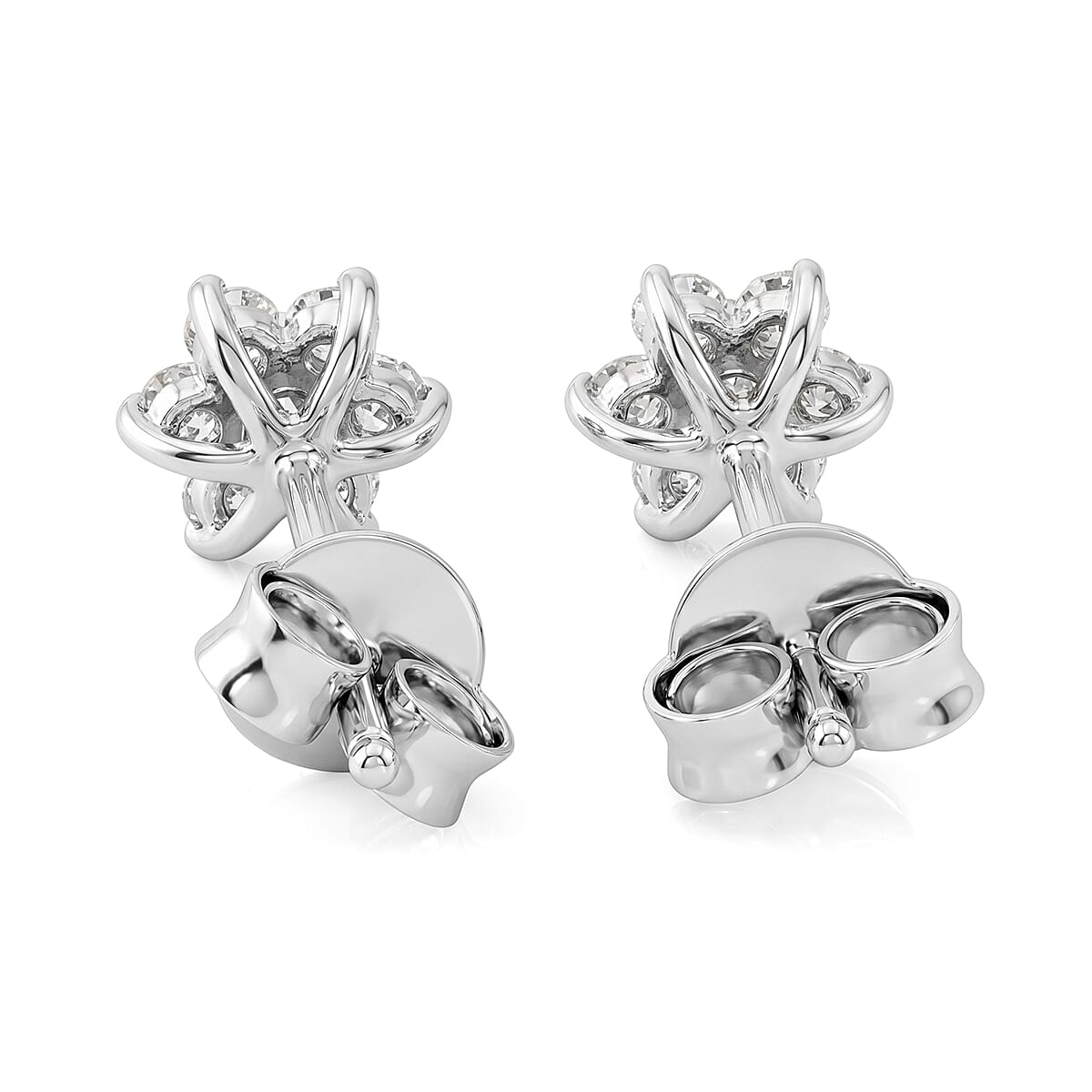 Luxuriant Lab Grown Diamond G-H SI 0.20 ctw Earrings in Rhodium Over Sterling Silver