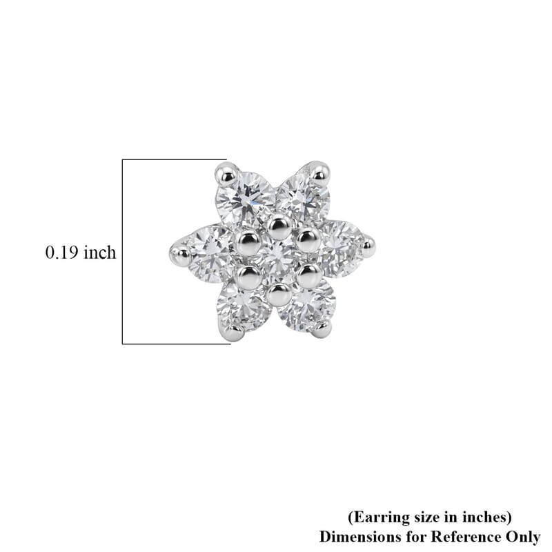 Luxuriant Lab Grown Diamond G-H SI 0.20 ctw Earrings in Rhodium Over Sterling Silver