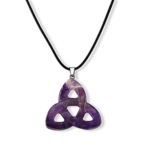 Amethyst 35.00 ctw Beaded Necklace in Silvertone (18-19.5 Inches)