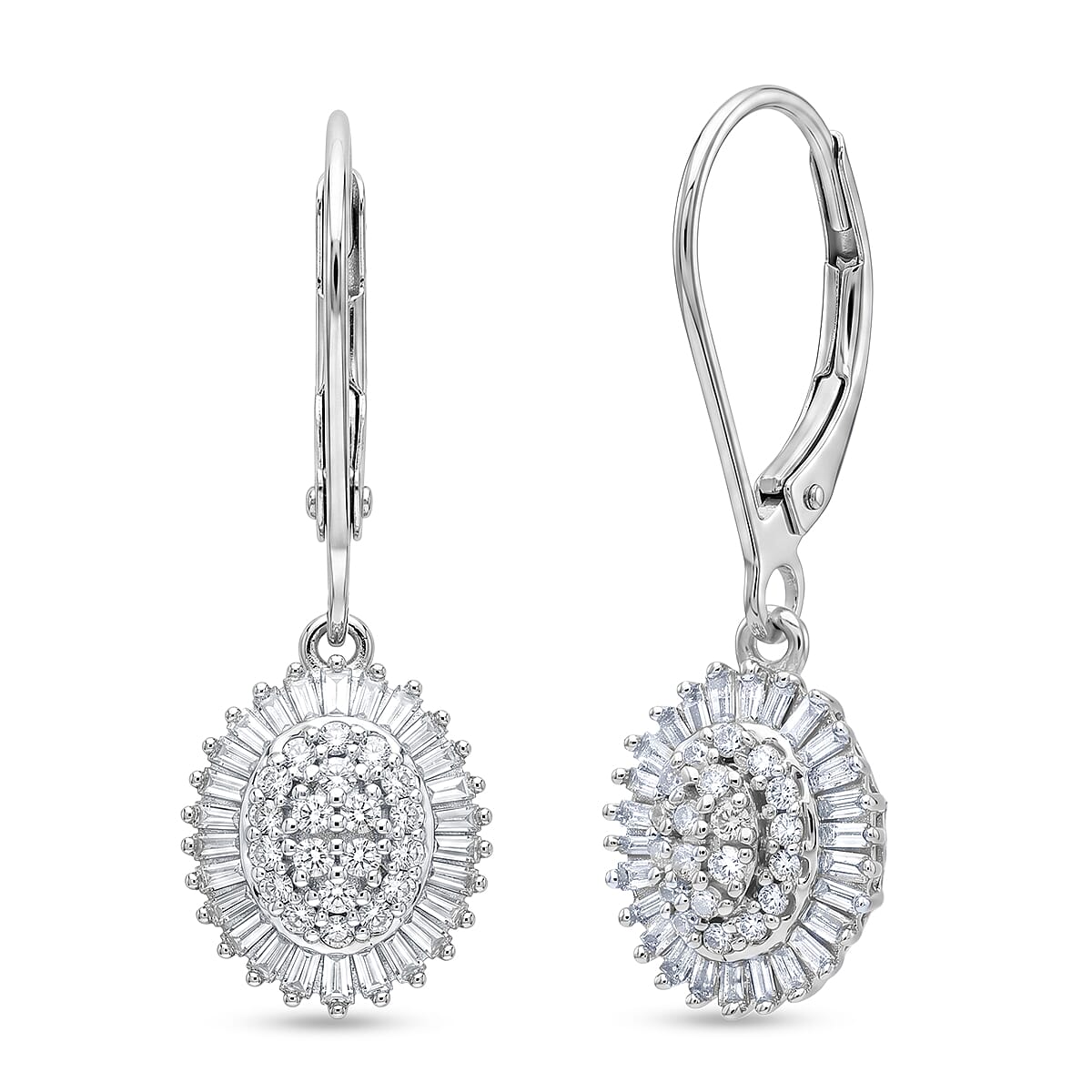 D'Joy Diamond 0.50 ctw Earrings in Rhodium Over Sterling Silver