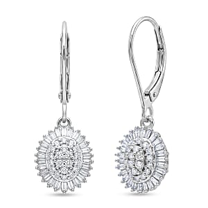 D'Joy Diamond 0.50 ctw Earrings in Rhodium Over Sterling Silver