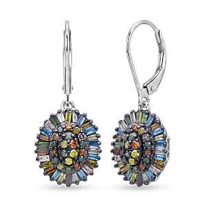 D'Joy Multi Diamond 0.50 ctw Earrings in Rhodium Over Sterling Silver