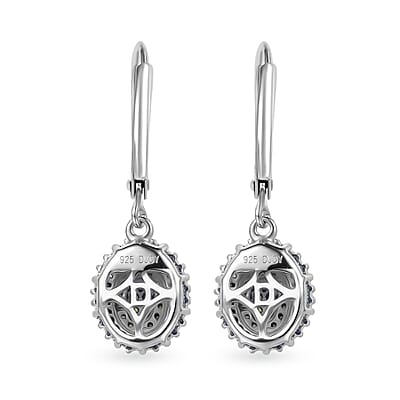 D'Joy Multi Diamond 0.50 ctw Ballerina Celestial Crown Earrings in Rhodium Over Sterling Silver