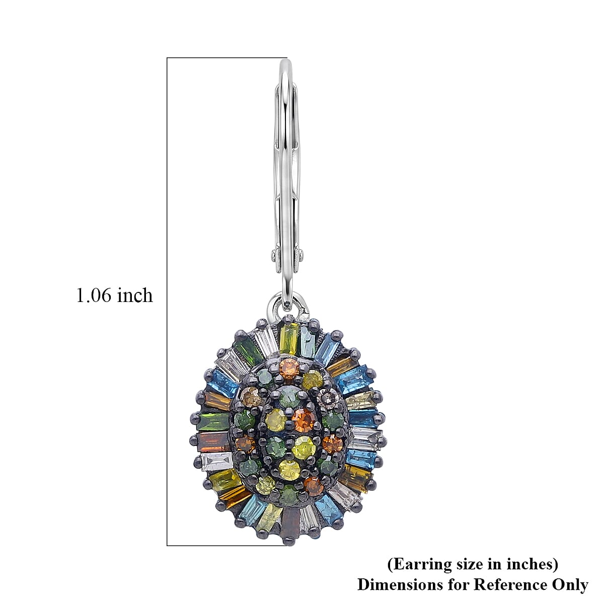 D'Joy Multi Diamond 0.50 ctw Earrings in Rhodium Over Sterling Silver image number 5