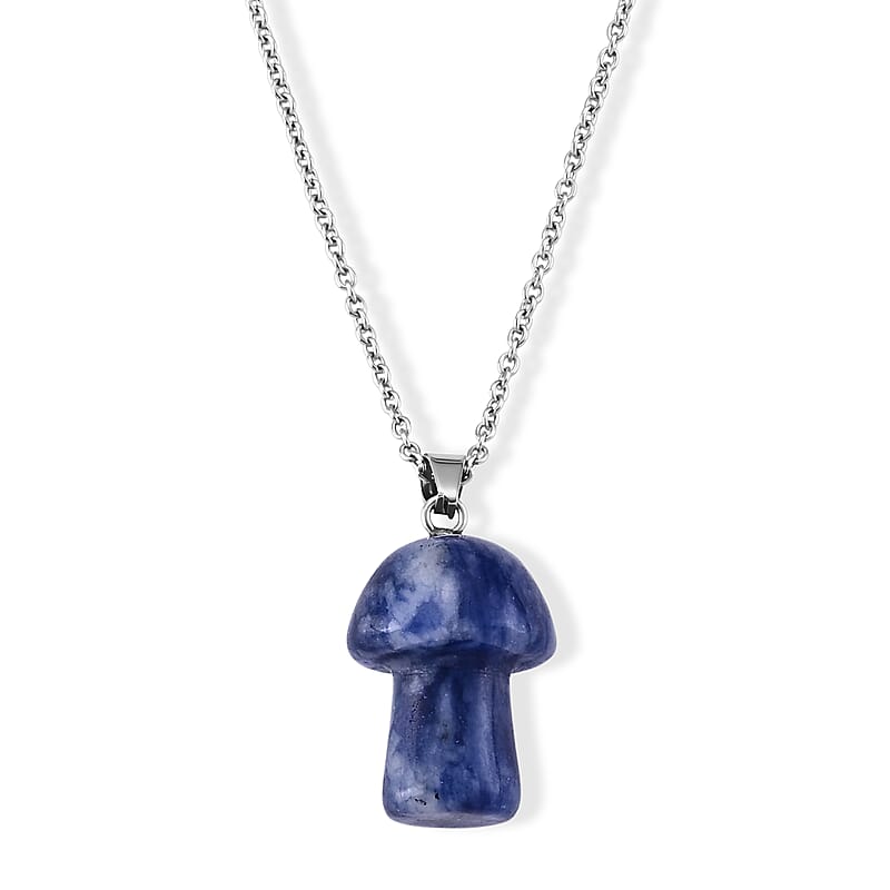 Sodalite 23.00 ctw Pendant in Platinum Bond with Stainless Steel Necklace 20 Inches