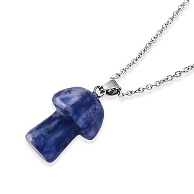 Sodalite 23.00 ctw Pendant in Platinum Bond with Stainless Steel Necklace 20 Inches