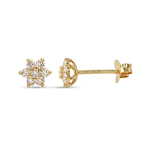 Luxuriant Lab Grown Diamond G-H SI 0.20 ctw Earrings in 14K Yellow Gold Over Sterling Silver