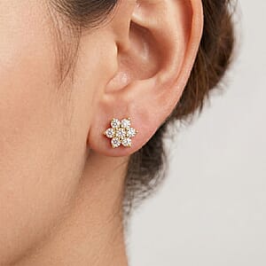 Luxuriant Lab Grown Diamond G-H SI 0.20 ctw Earrings in 14K Yellow Gold Over Sterling Silver