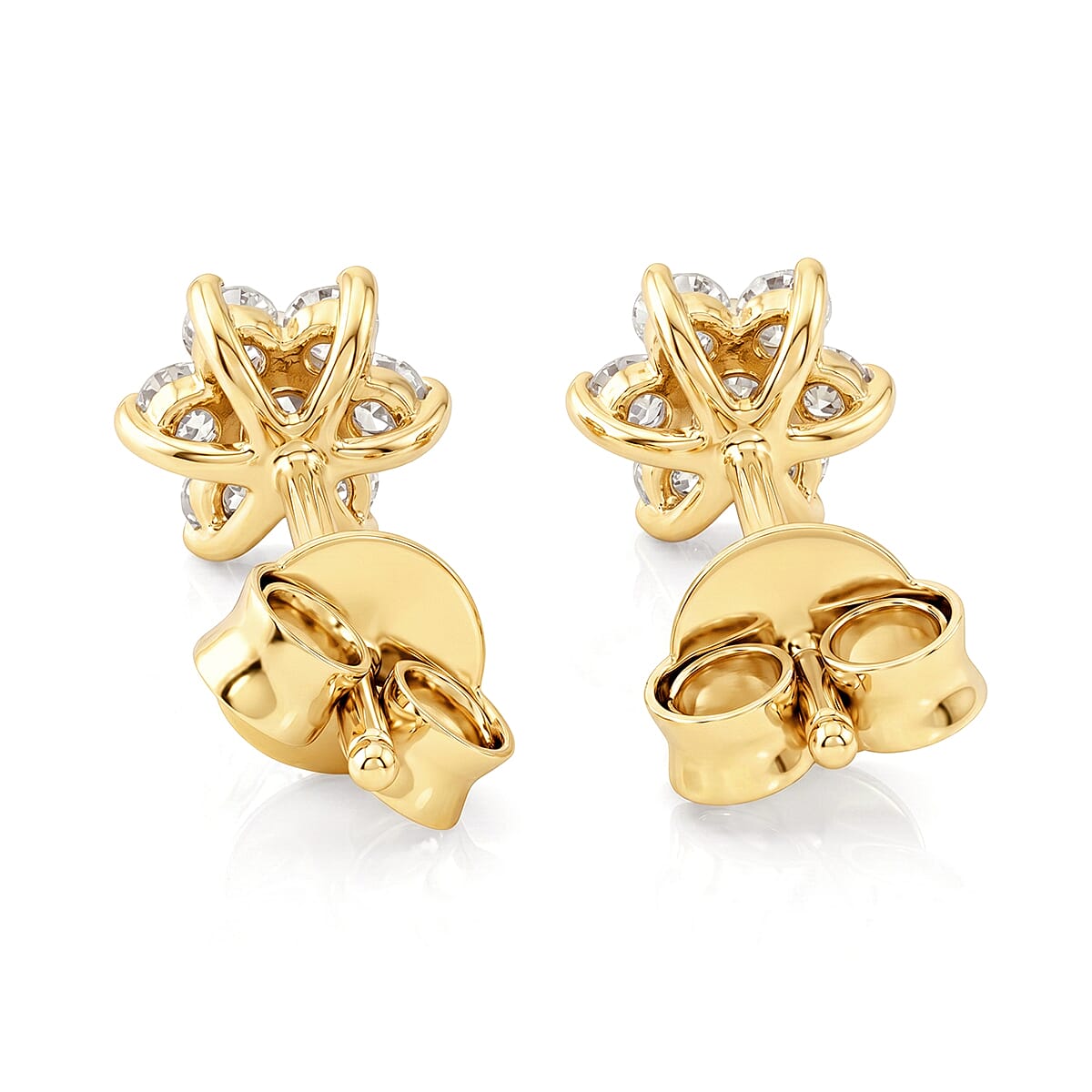 Luxuriant Lab Grown Diamond G-H SI 0.20 ctw Earrings in 14K Yellow Gold Over Sterling Silver image number 4